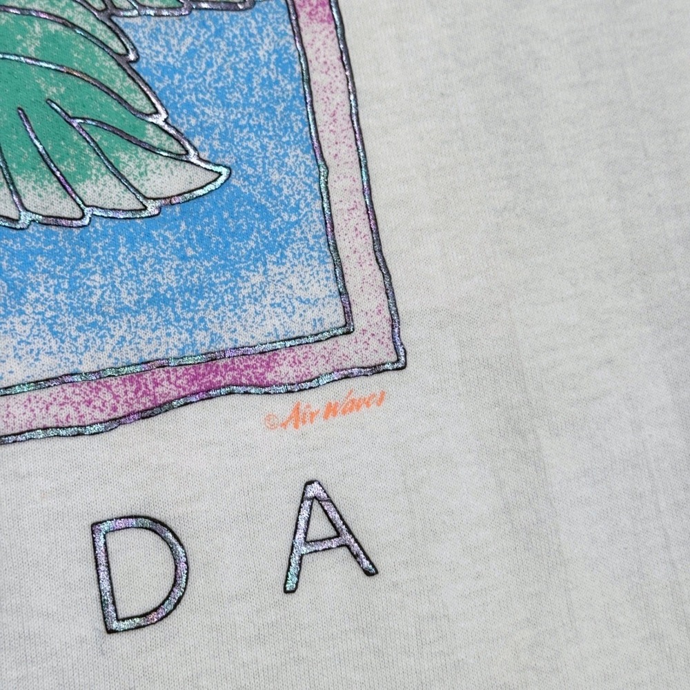 Vintage Hanes Her Way Florida Hibiscus T-Shirt Oversized Sleep Shirt Beach Cover - Picture 3 of 6